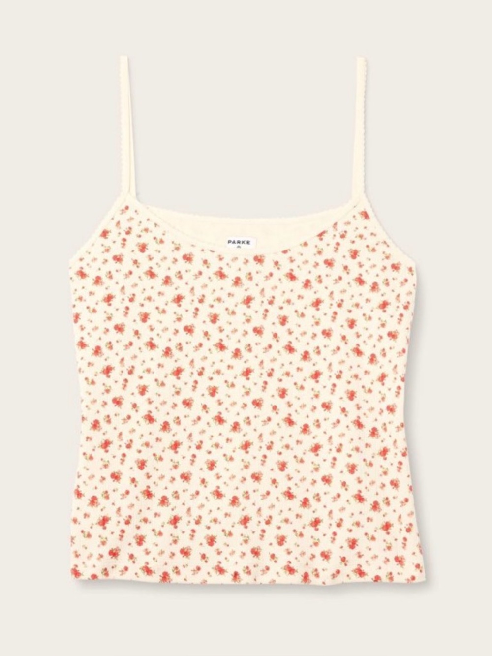 PARKE X Target CREAM FLORAL Tank Top Pointelle Women's SZ Medium  NWT IN HAND